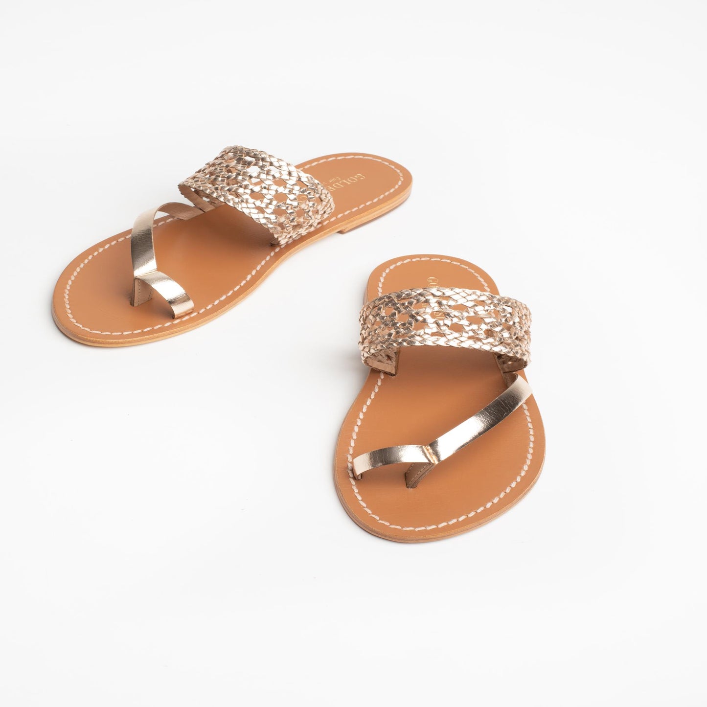 BITA sandales en cuir gold
