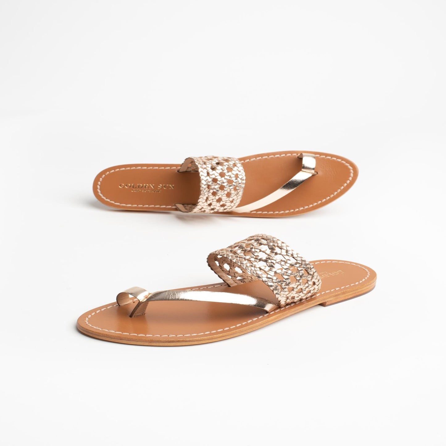 BITA sandales en cuir gold