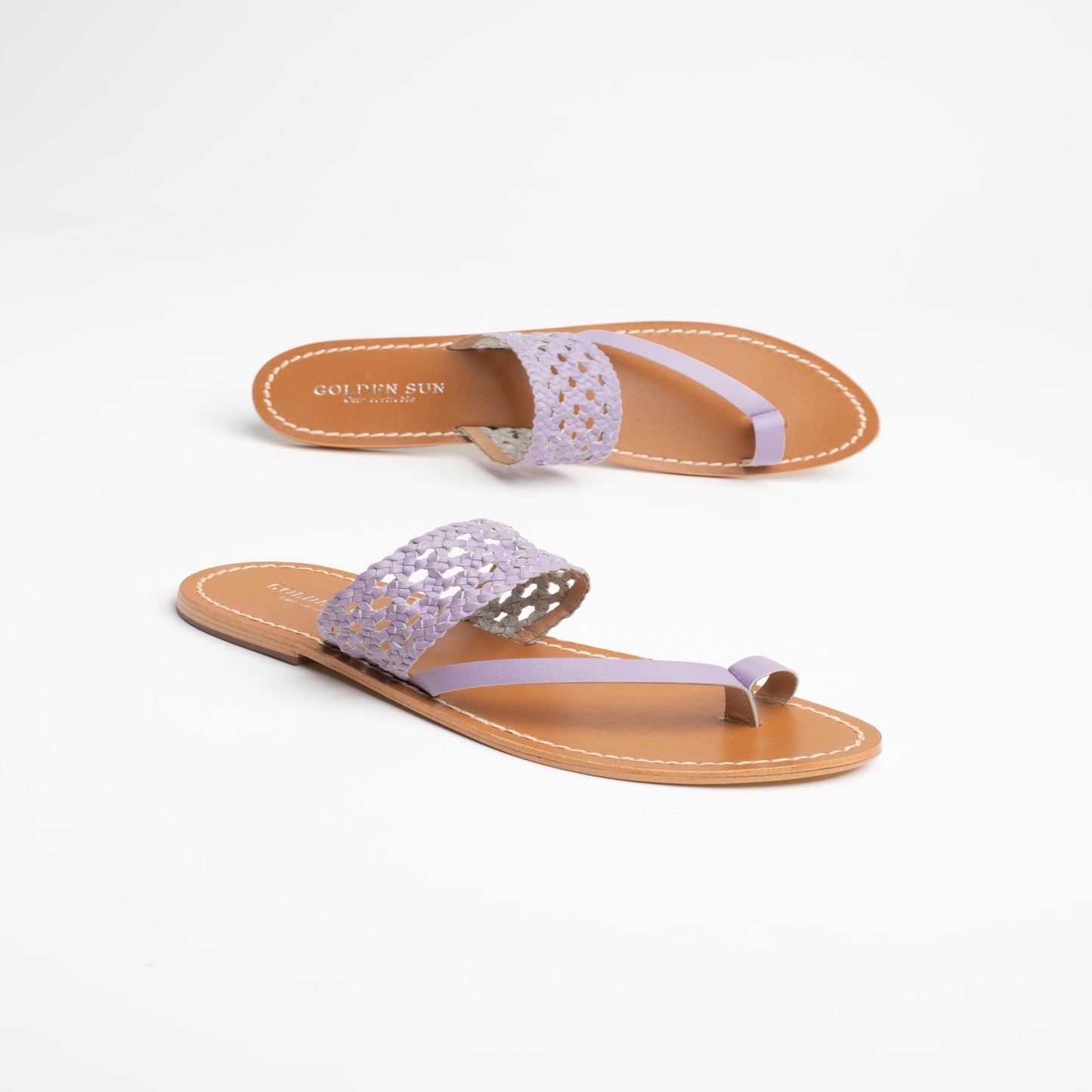 BITA sandales en cuir lila