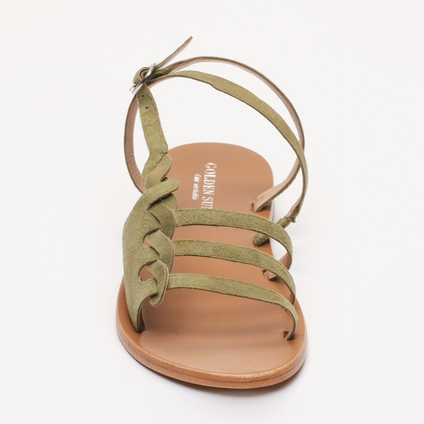 DELARAM sandales en cuir olive