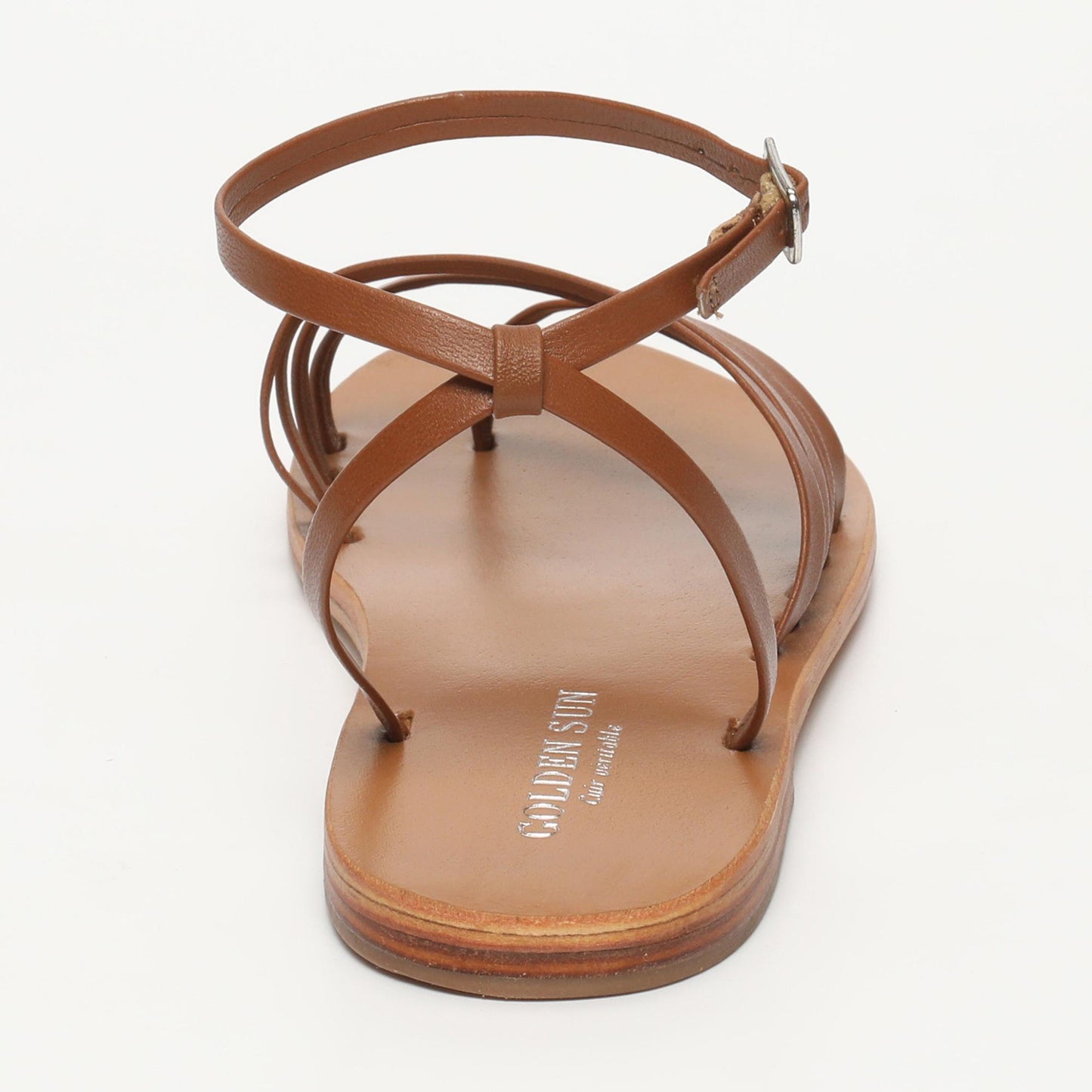 EVERLY sandales en cuir camel