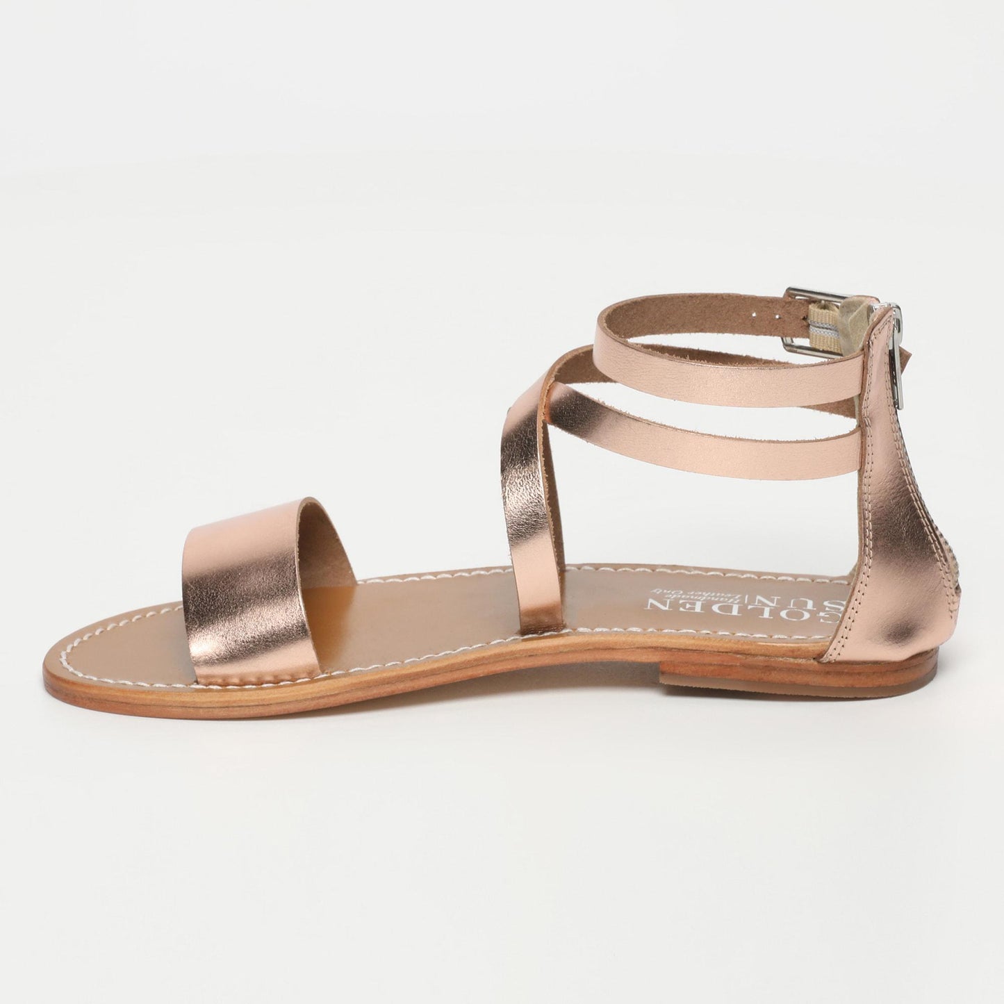 GALAXY sandales en cuir rosegold