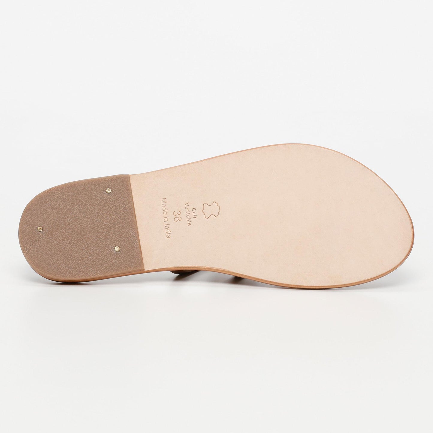 GERMESES sandales en cuir camel