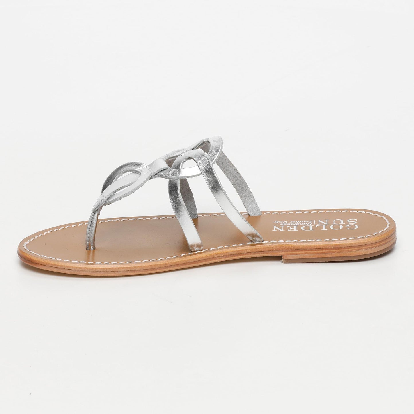 GERMESES sandales en cuir silver