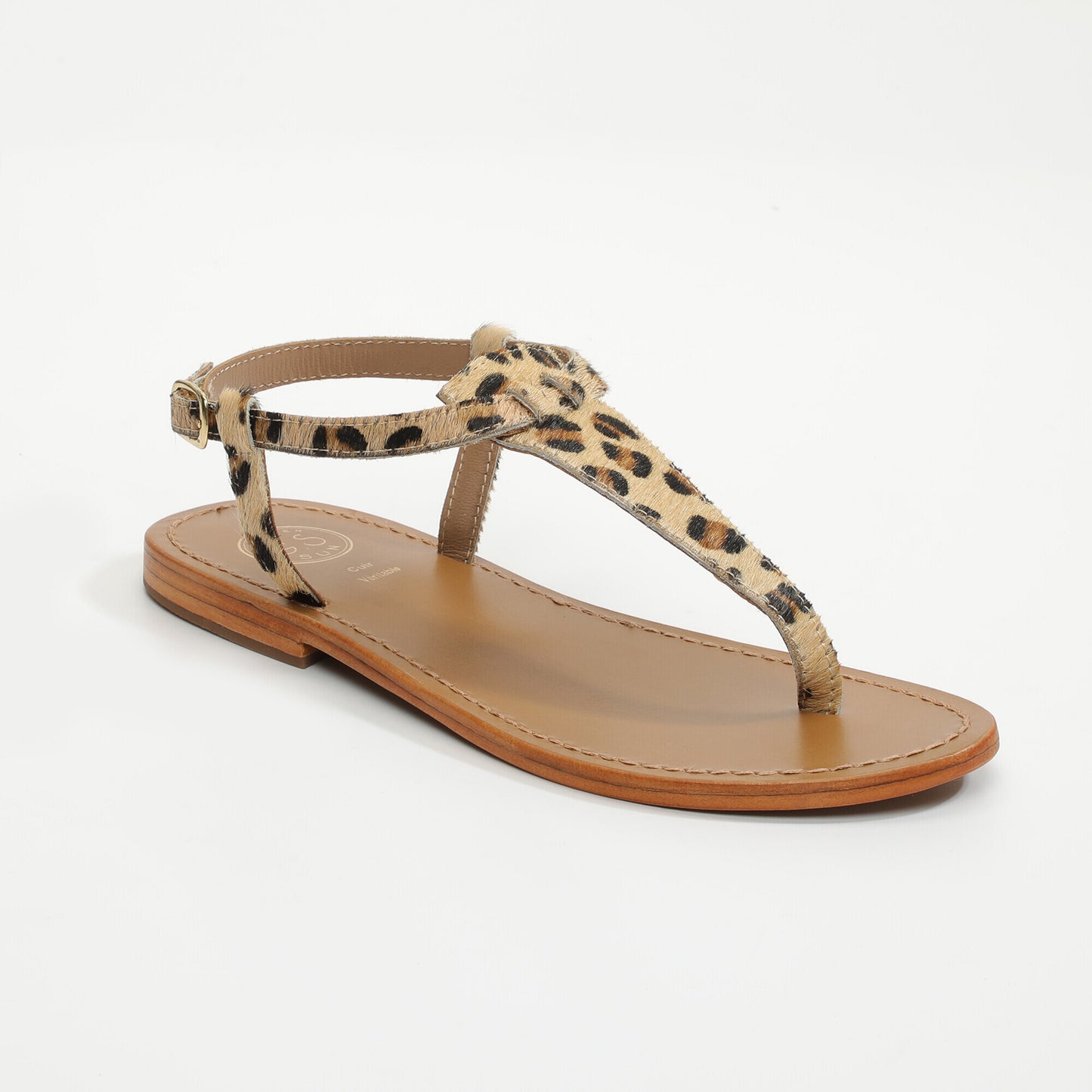 PALMETTO sandales en cuir leopard
