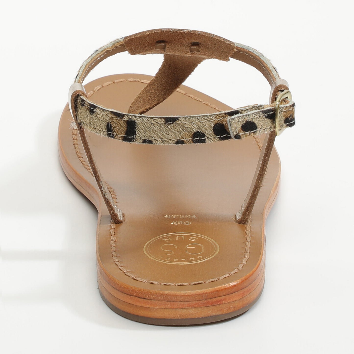 PALMETTO sandales en cuir gold + leopard