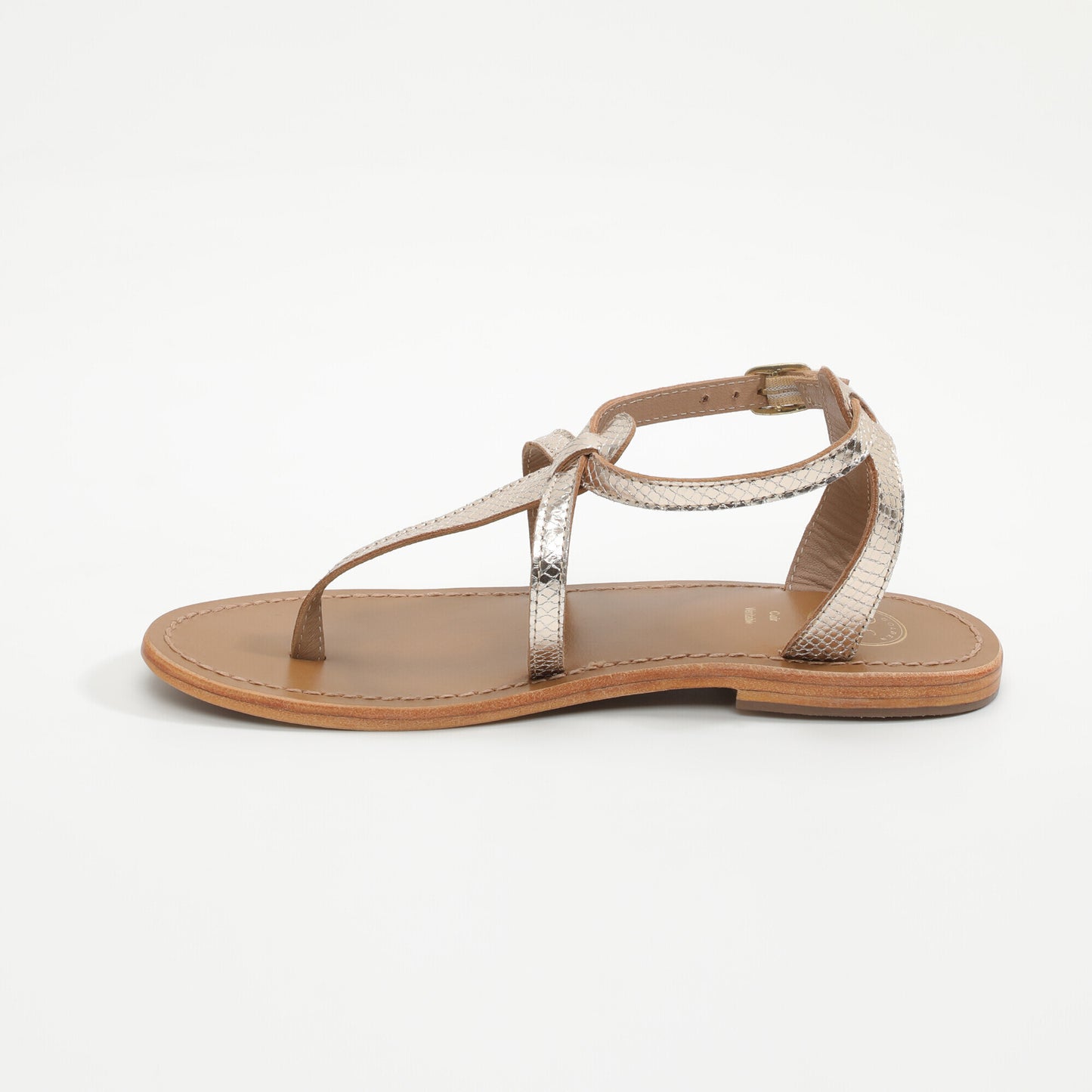 LAUDERDALE sandales en cuir gold snake