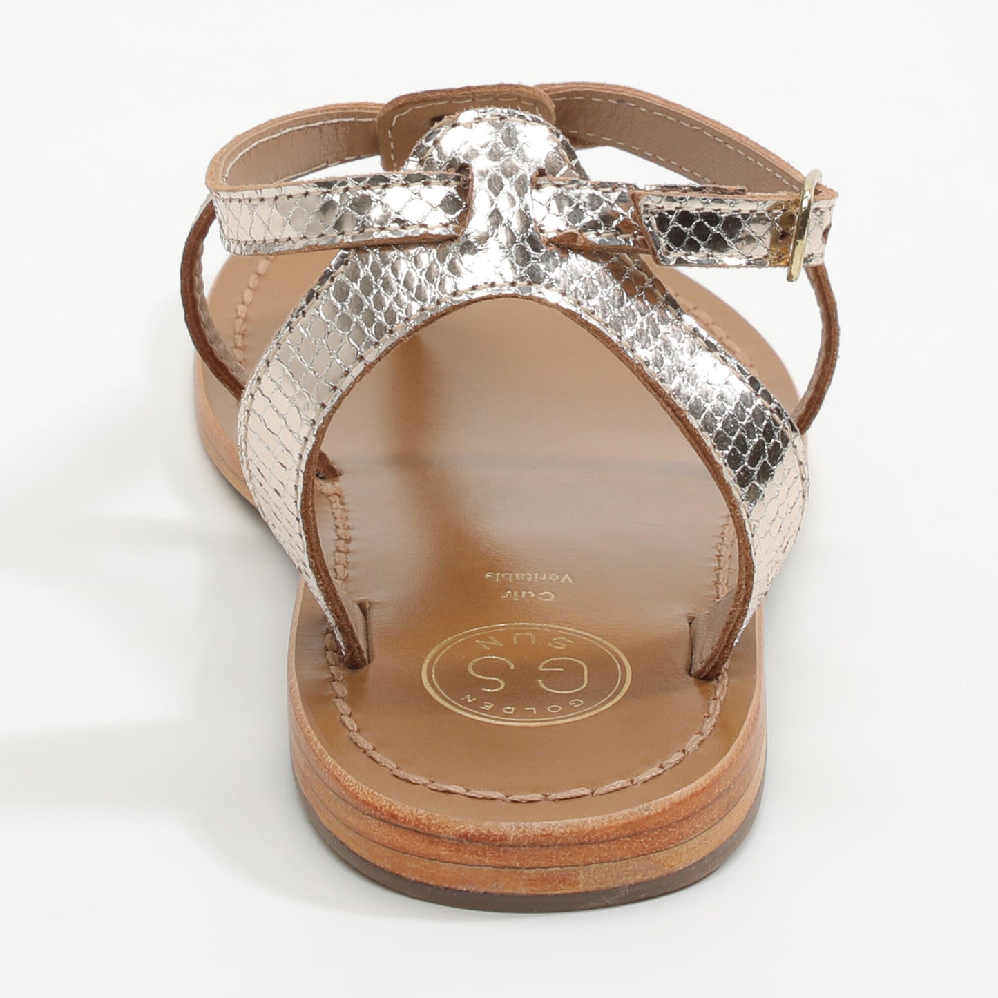 LAUDERDALE sandales en cuir gold snake