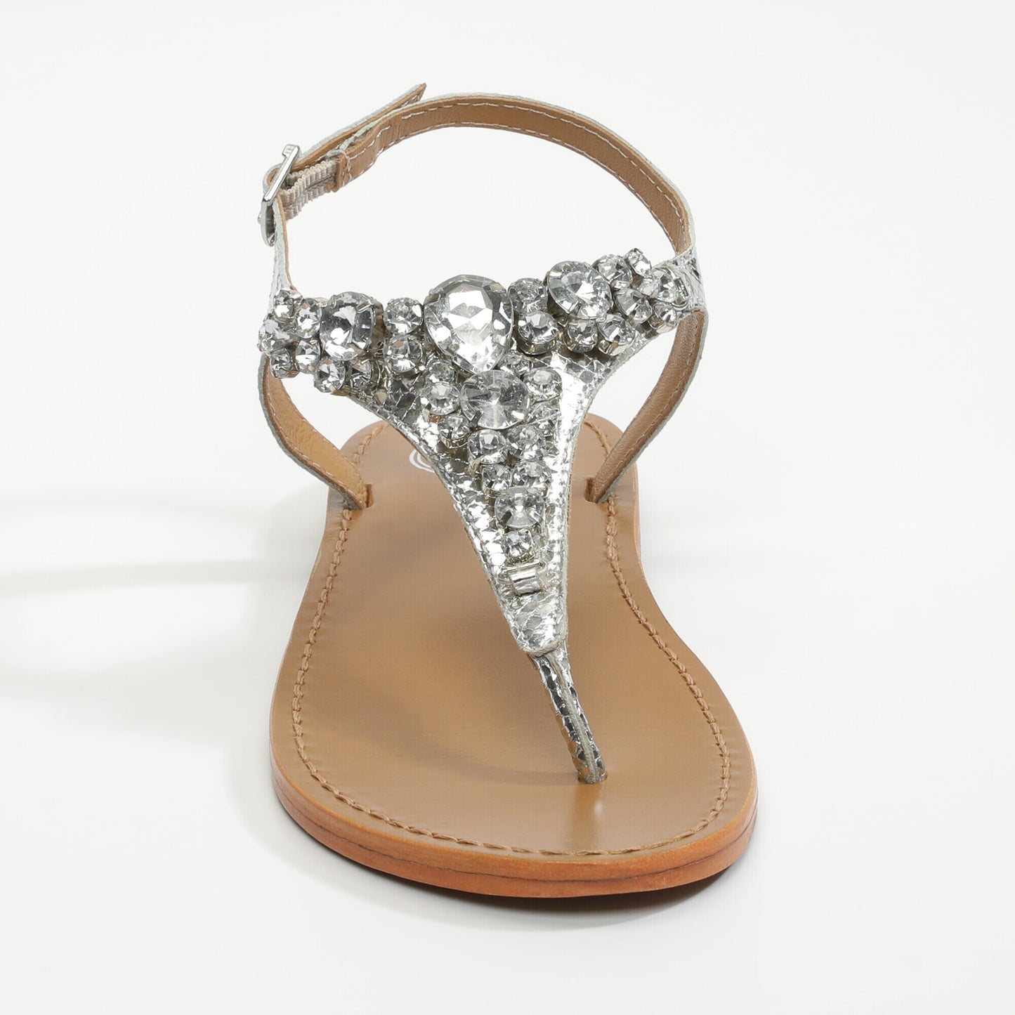 SATELLITE sandales en cuir silver