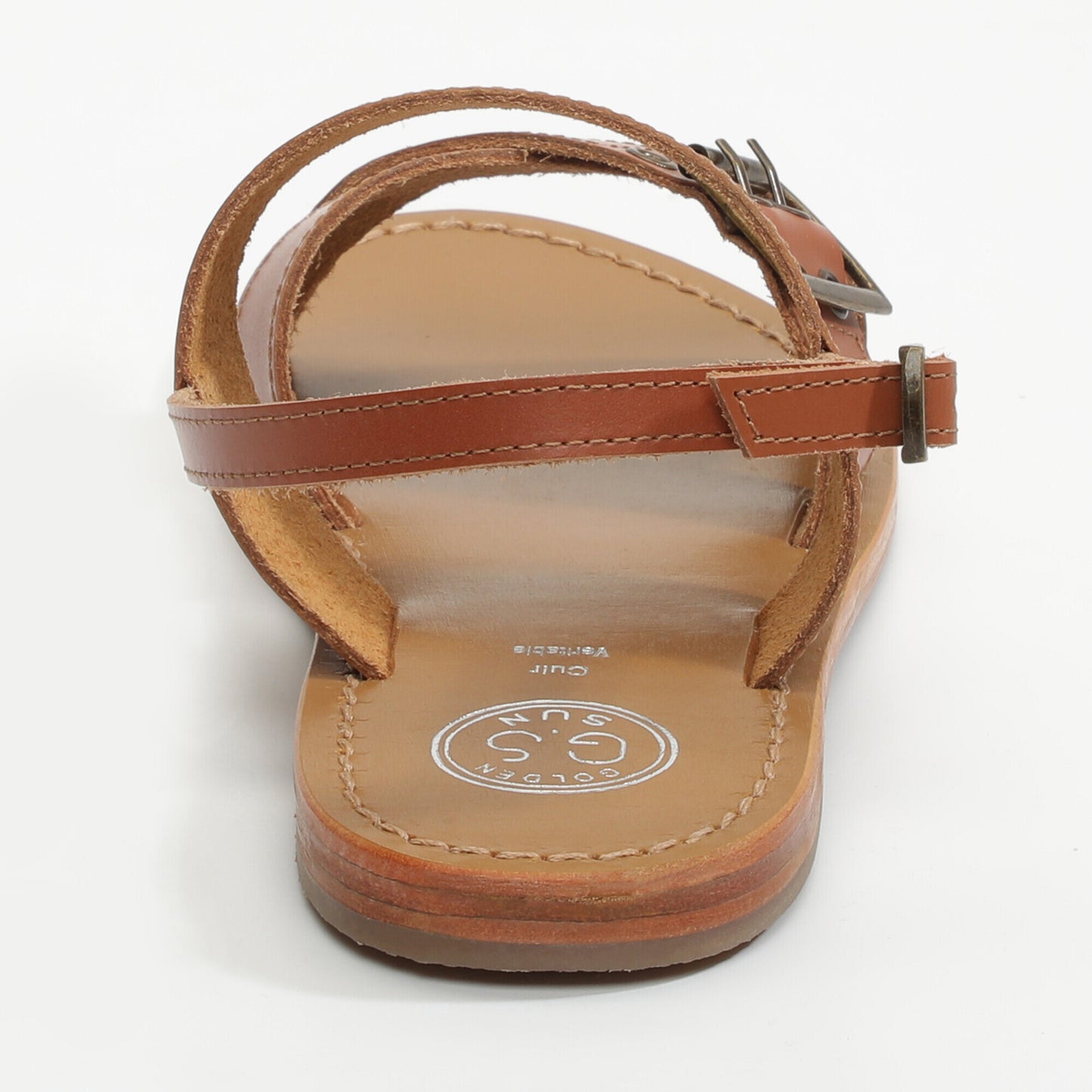 AMHERST sandales en cuir camel