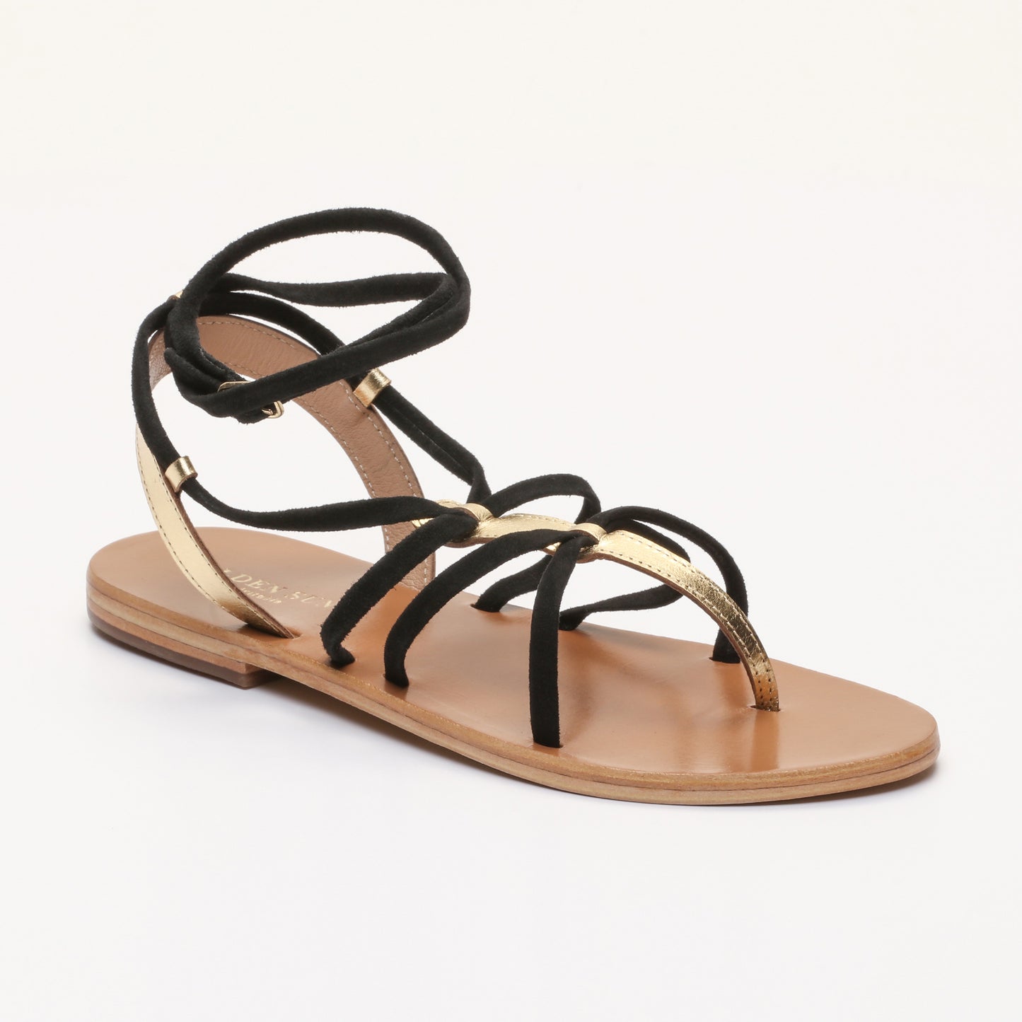 CHAYANE sandales en cuir dk gold + black
