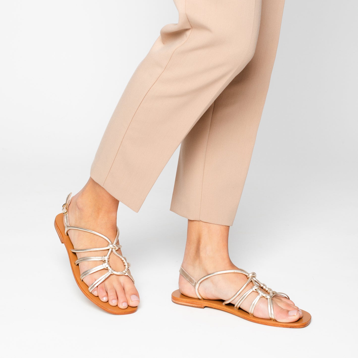 KIMIA sandales en cuir gold