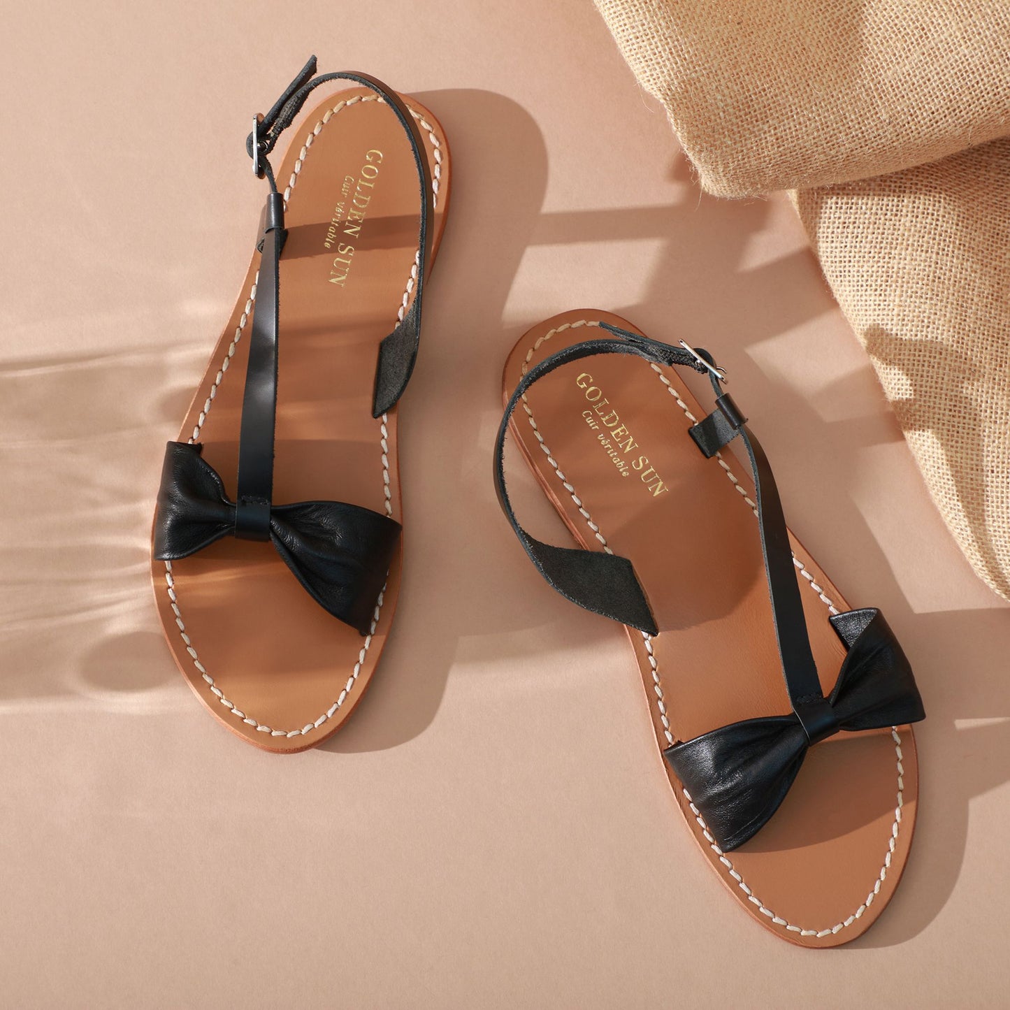 MANI sandales en cuir black