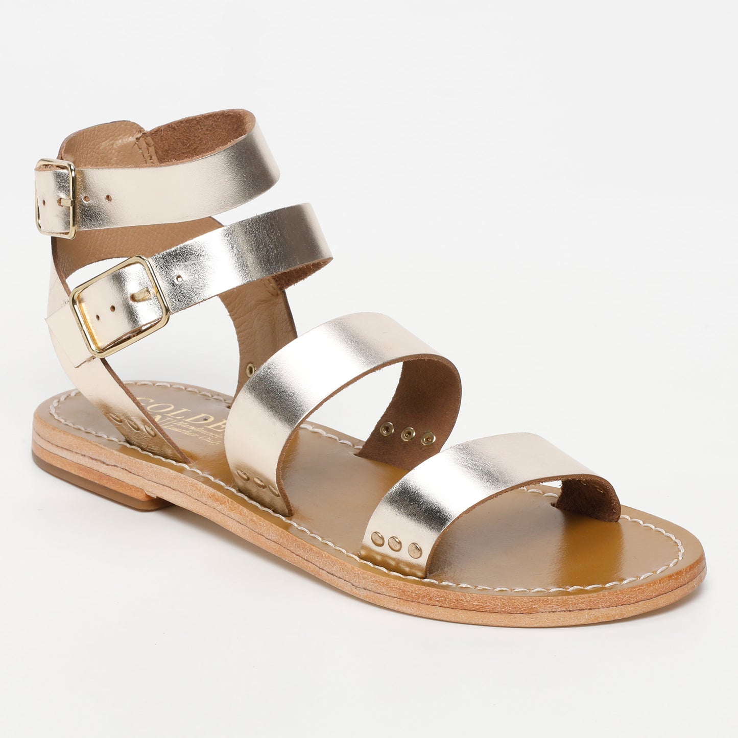 NIOLON sandales en cuir gold