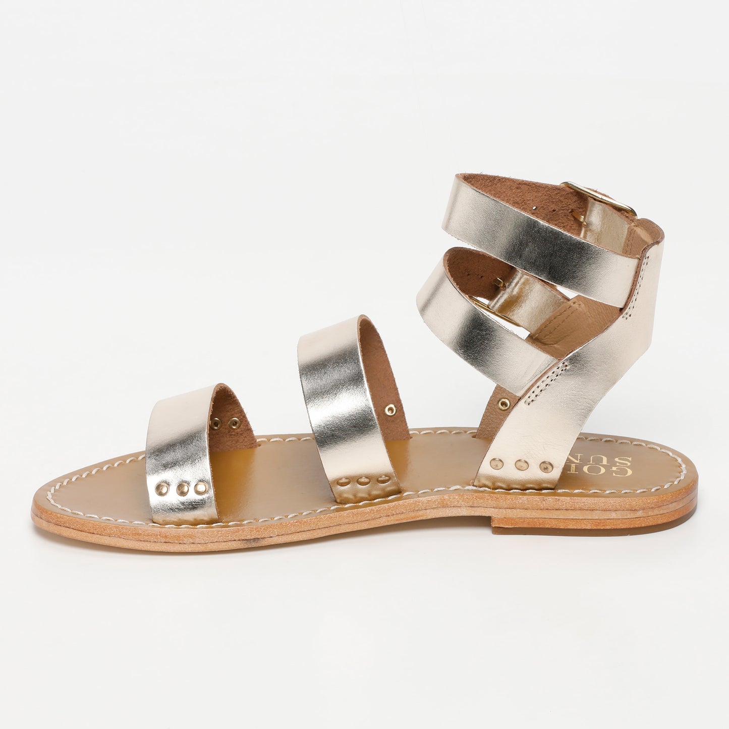 NIOLON sandales en cuir gold