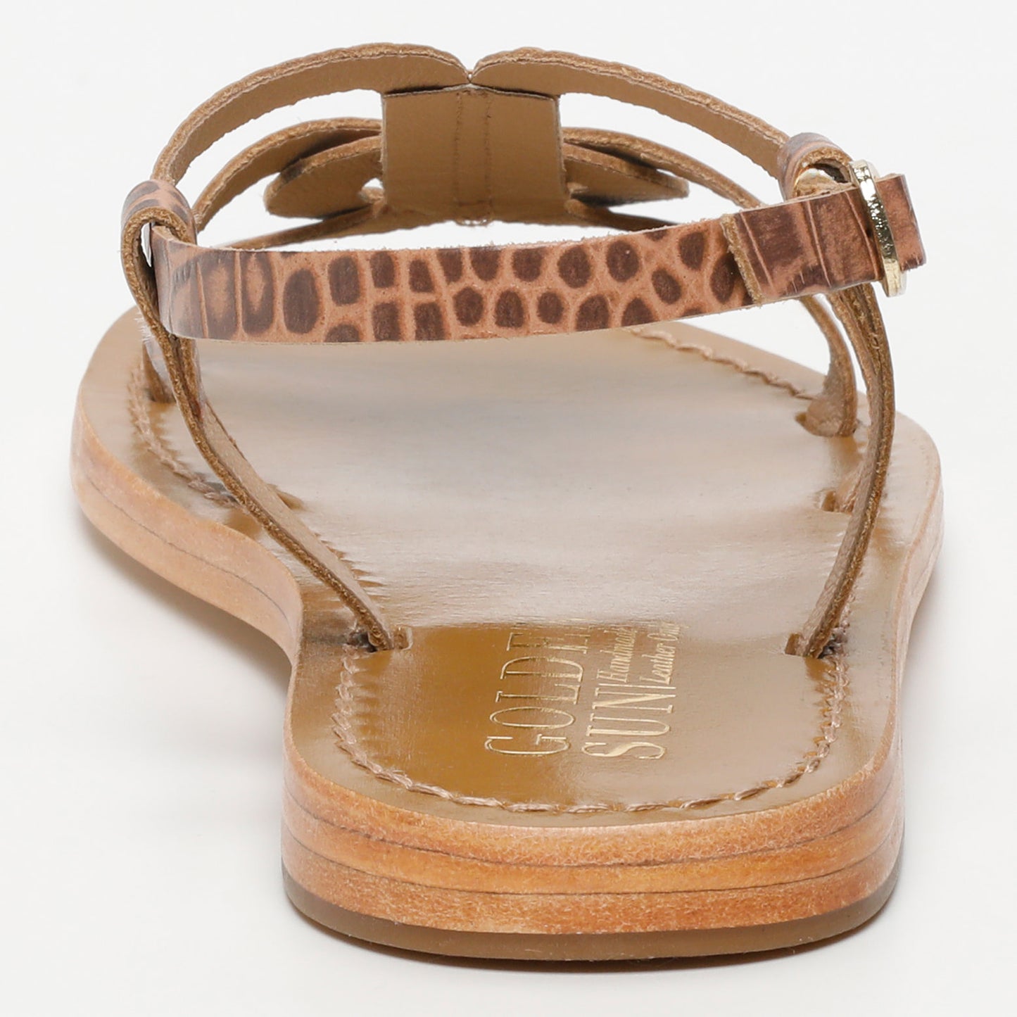 PISKY sandales en cuir tan croco