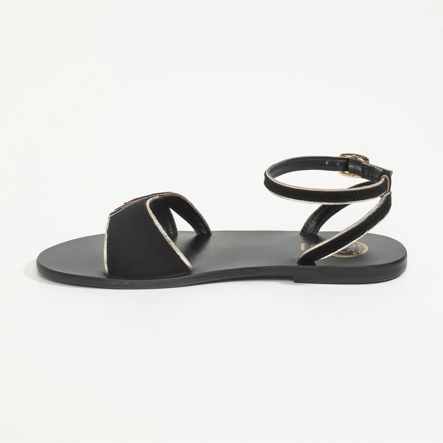 IOLA sandales en cuir black + gold