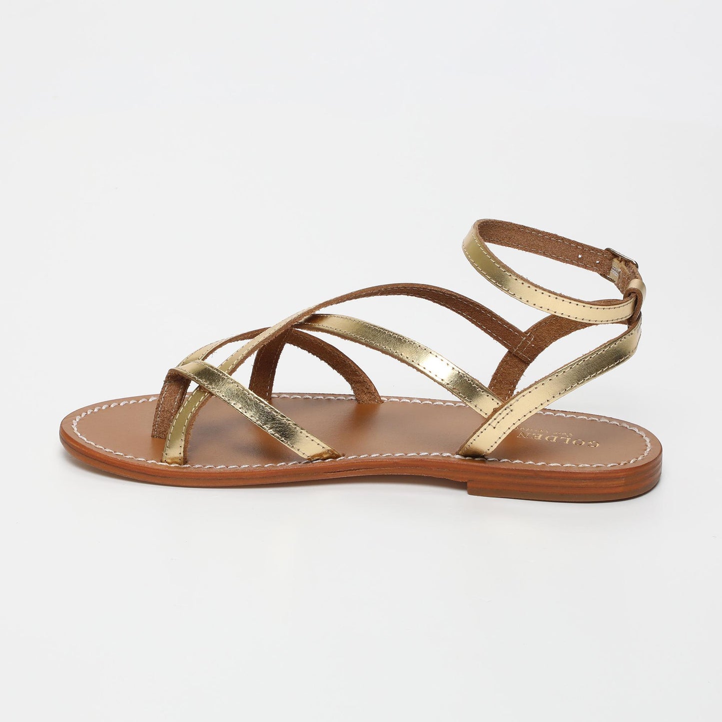 ISLA sandales en cuir dark gold