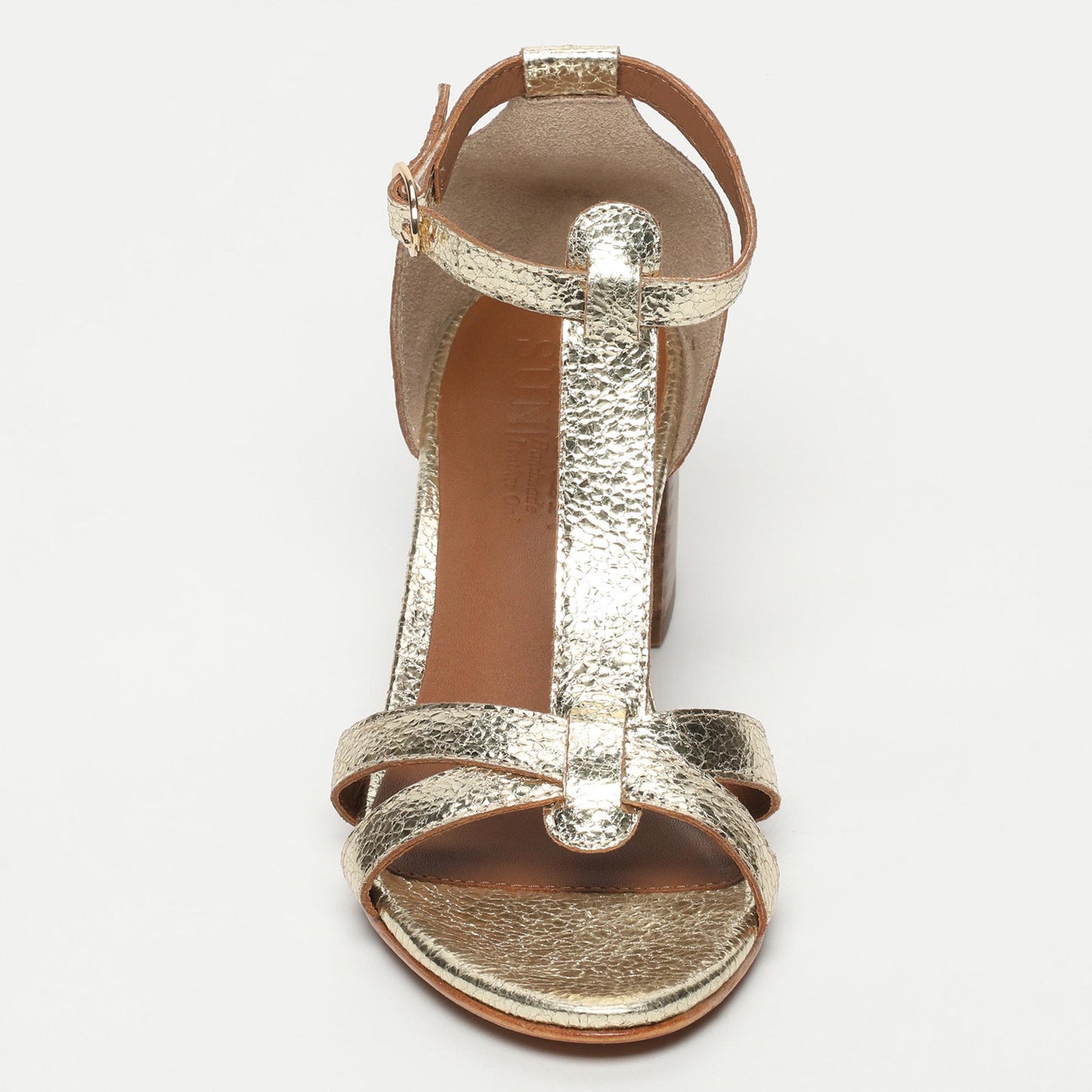 JAYA sandales en cuir gold crackle