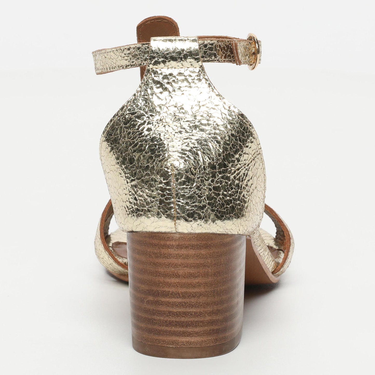 JAYA sandales en cuir gold crackle