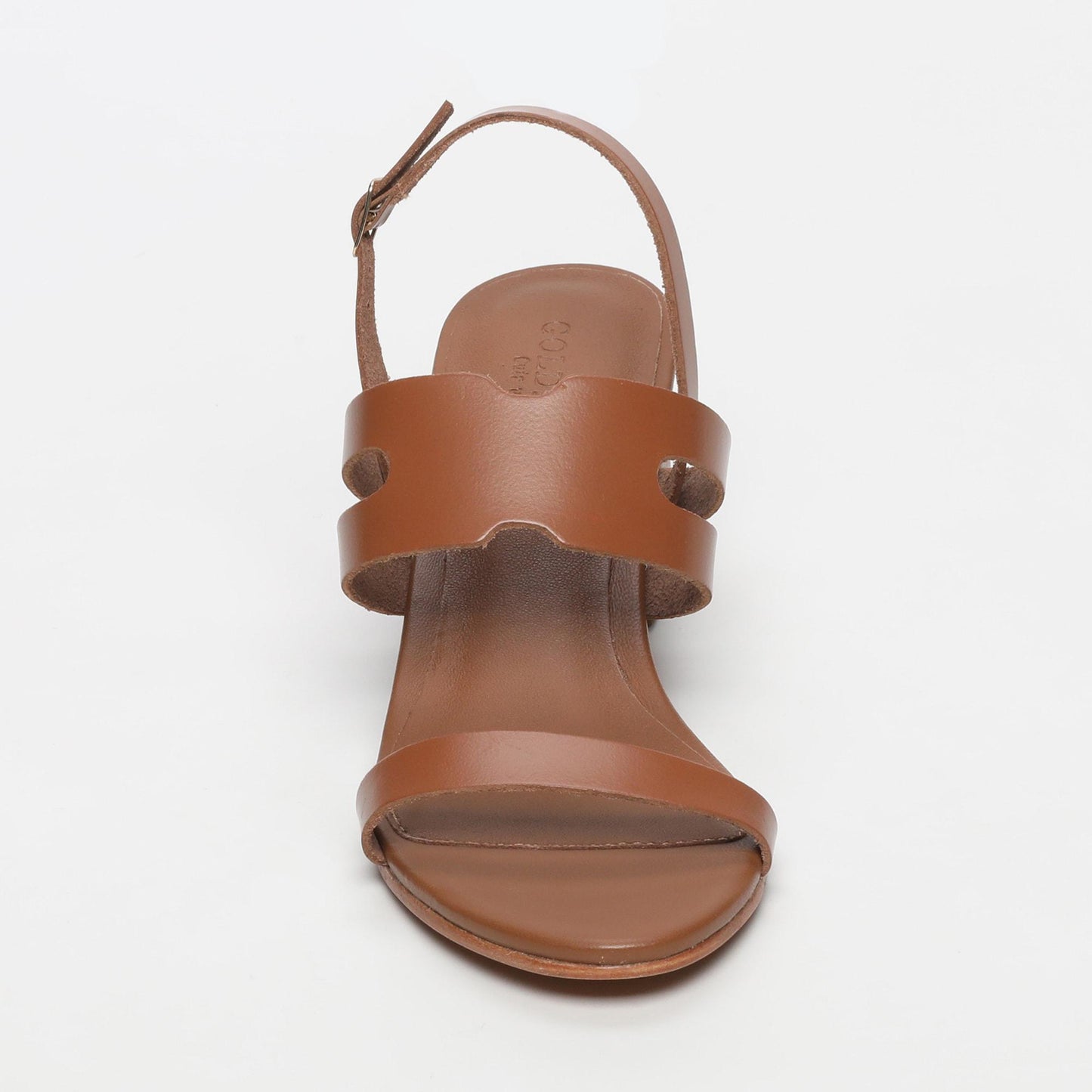 KISOS sandales en cuir camel