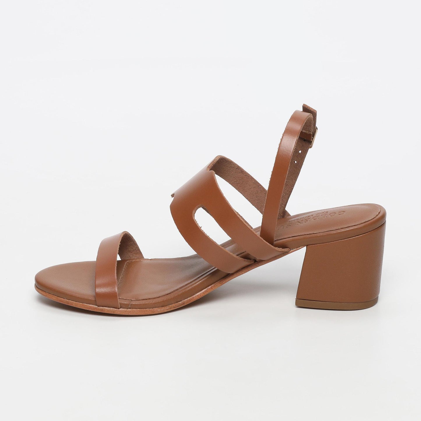 KISOS sandales en cuir camel