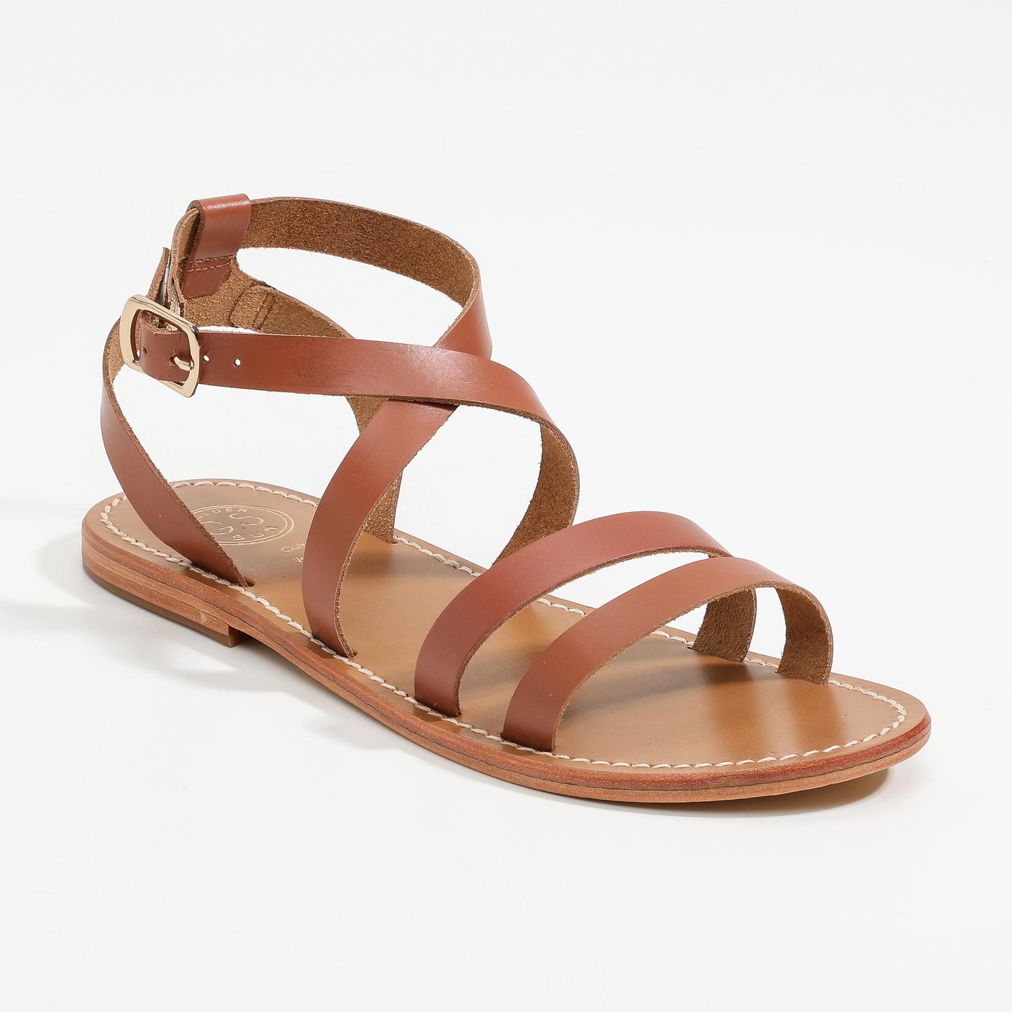 LUNARIA sandales en cuir camel