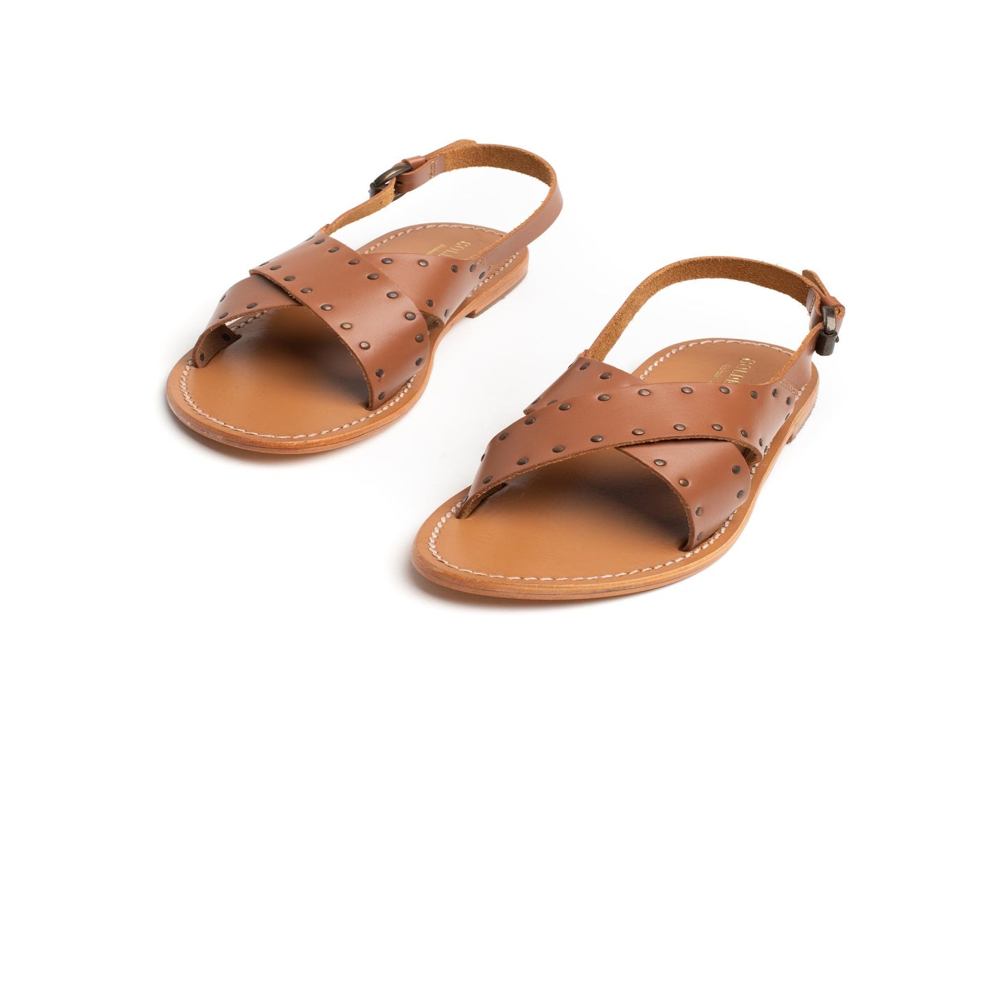 MARIPOSA sandales en cuir camel