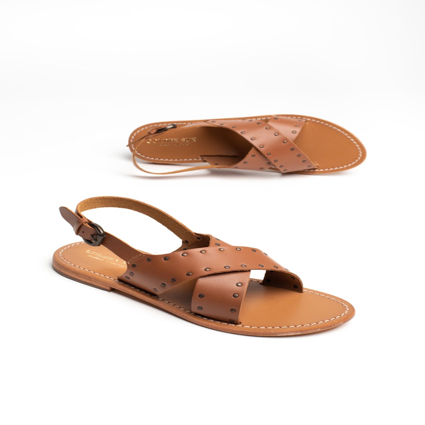 MARIPOSA sandales en cuir camel