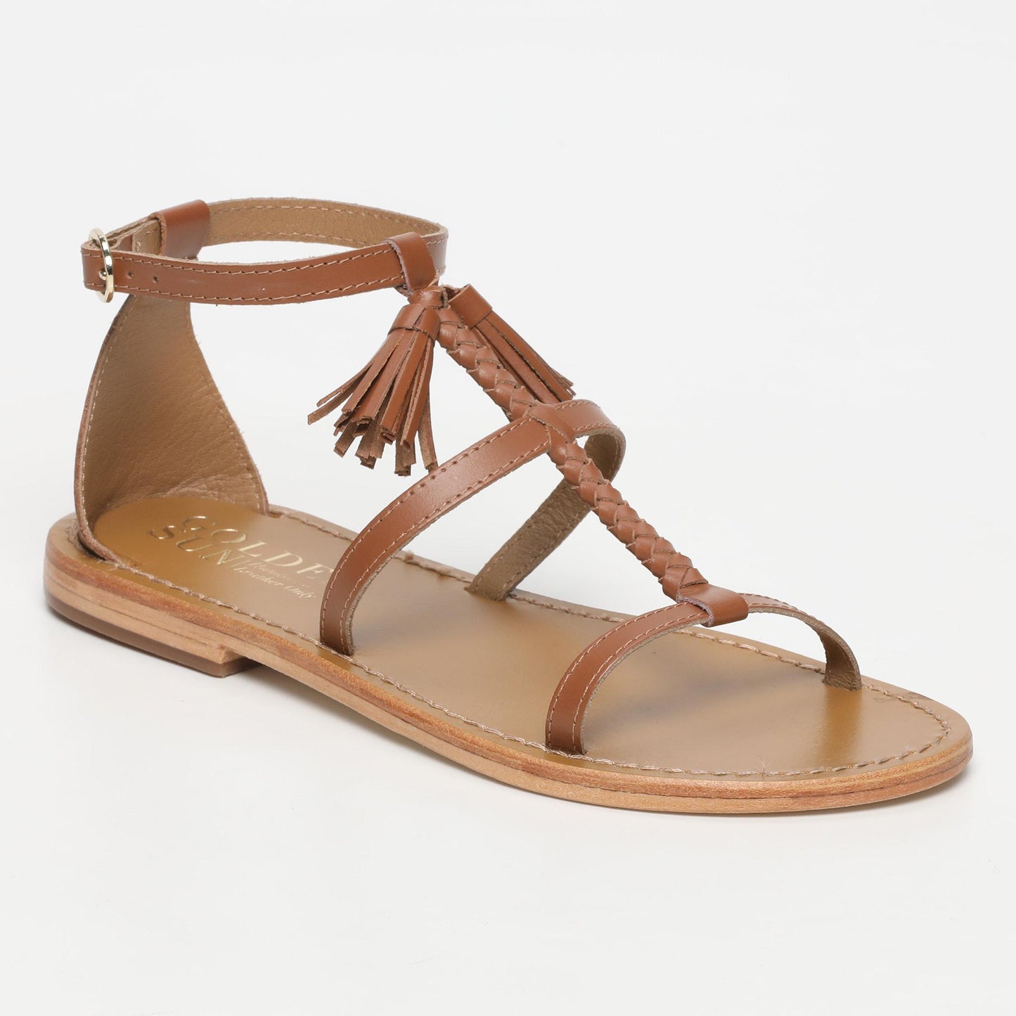 OLBIA sandales en cuir camel