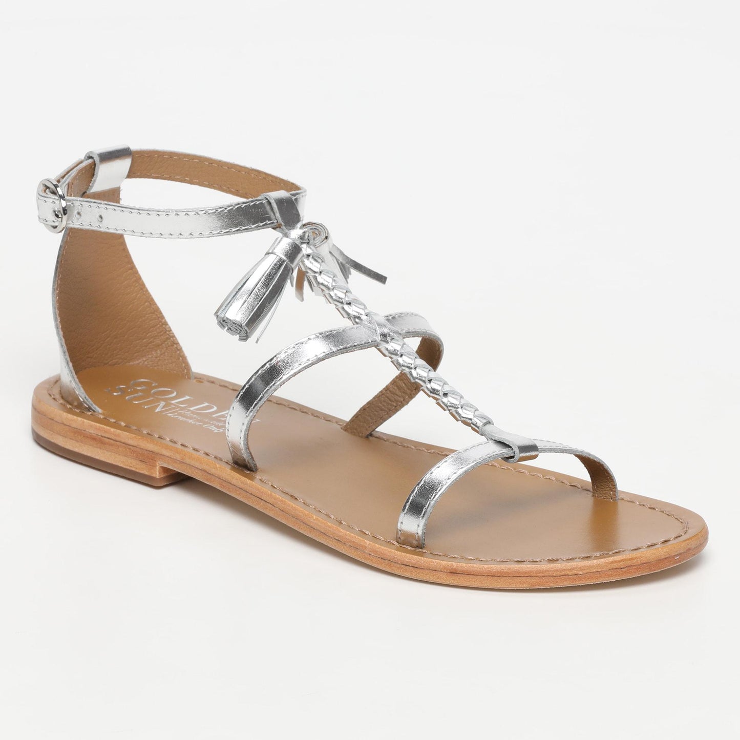 OLBIA sandales en cuir silver