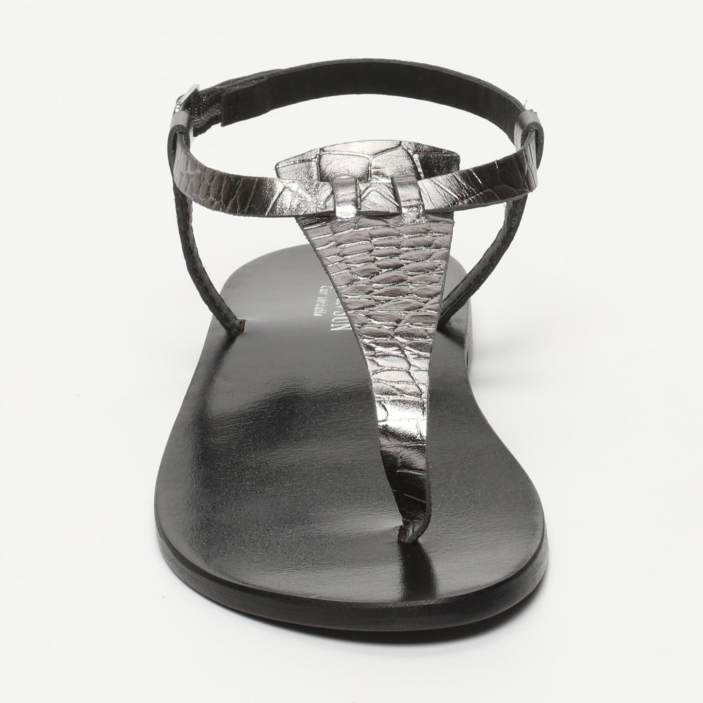 PALMETTO sandales en cuir pewter croco