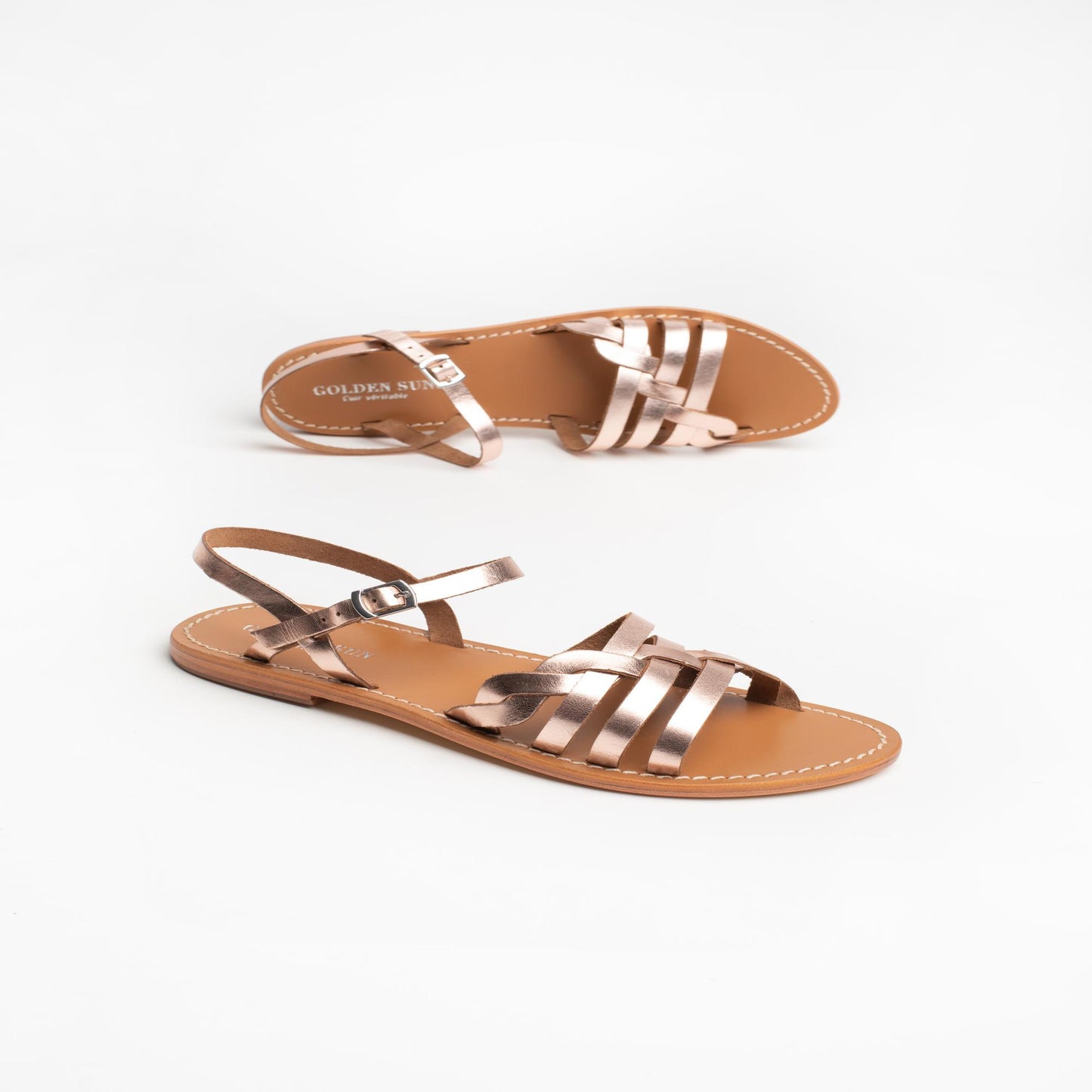 PHOTINIA sandales en cuir rosegold