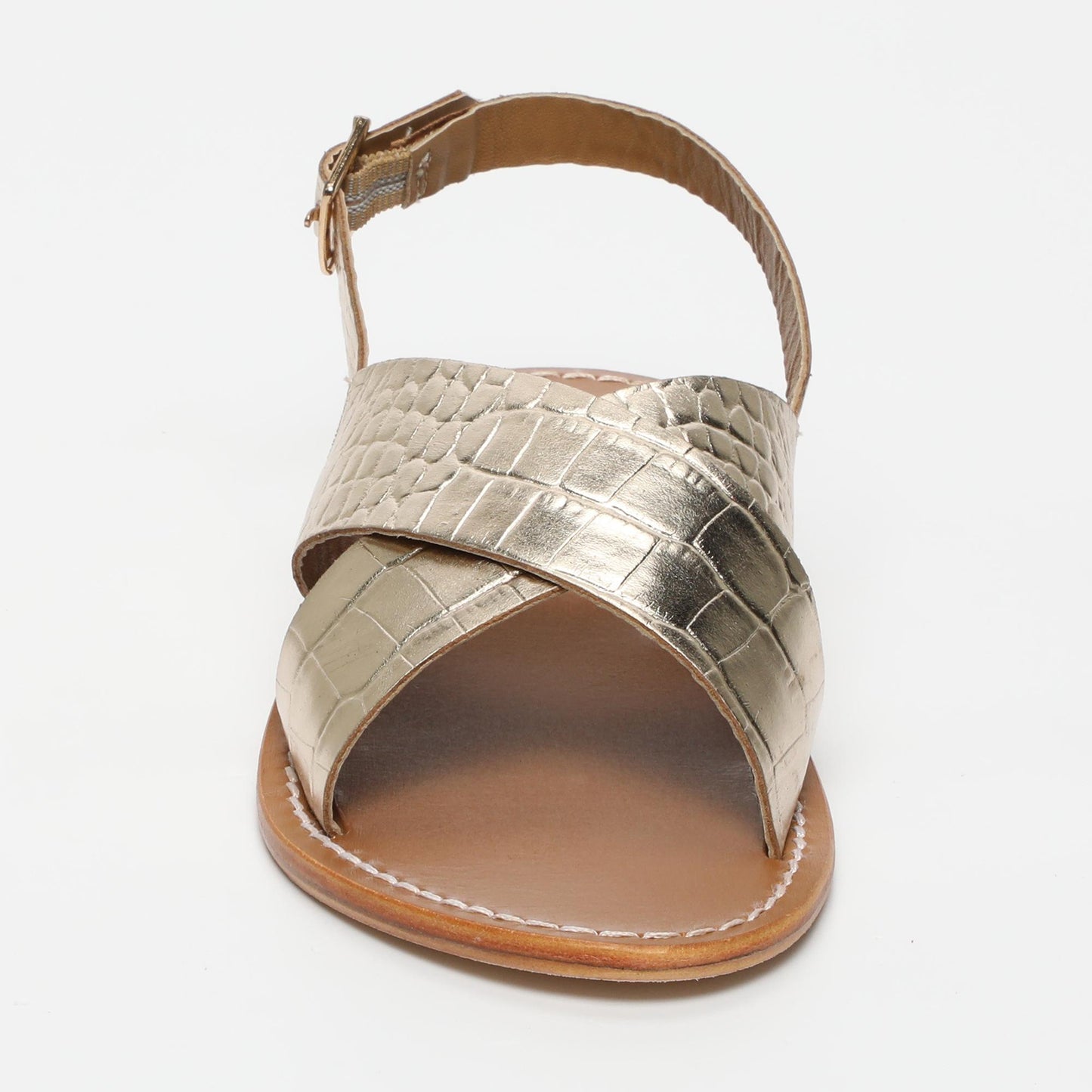 ROSEDALE sandales en cuir lt gold croco