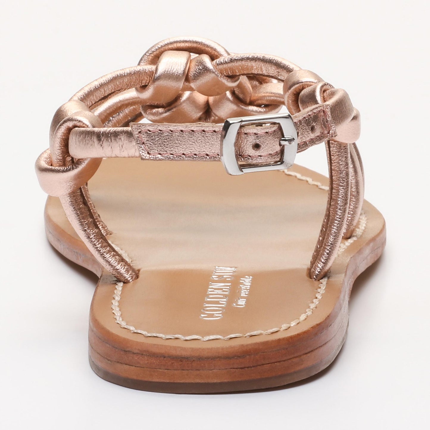 SUE sandales en cuir rosegold