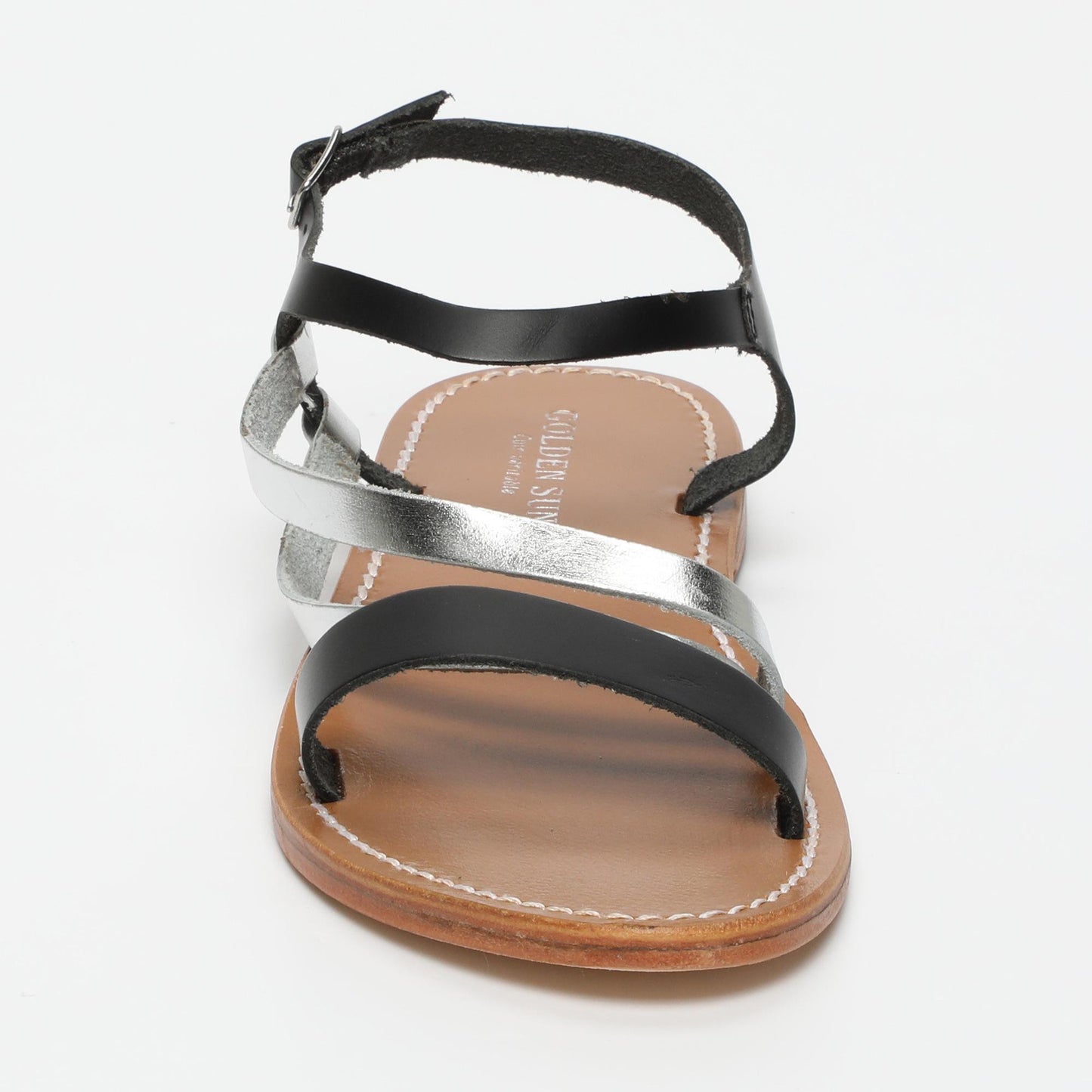 ADDISON sandales en cuir black + silver