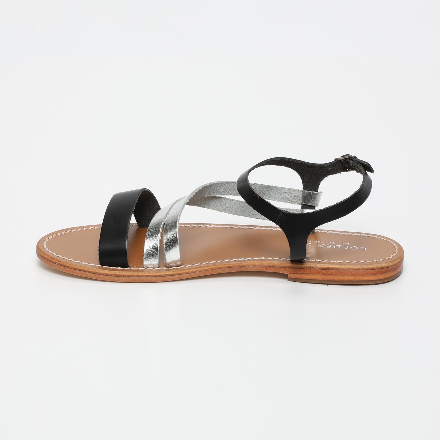 ADDISON sandales en cuir black + silver