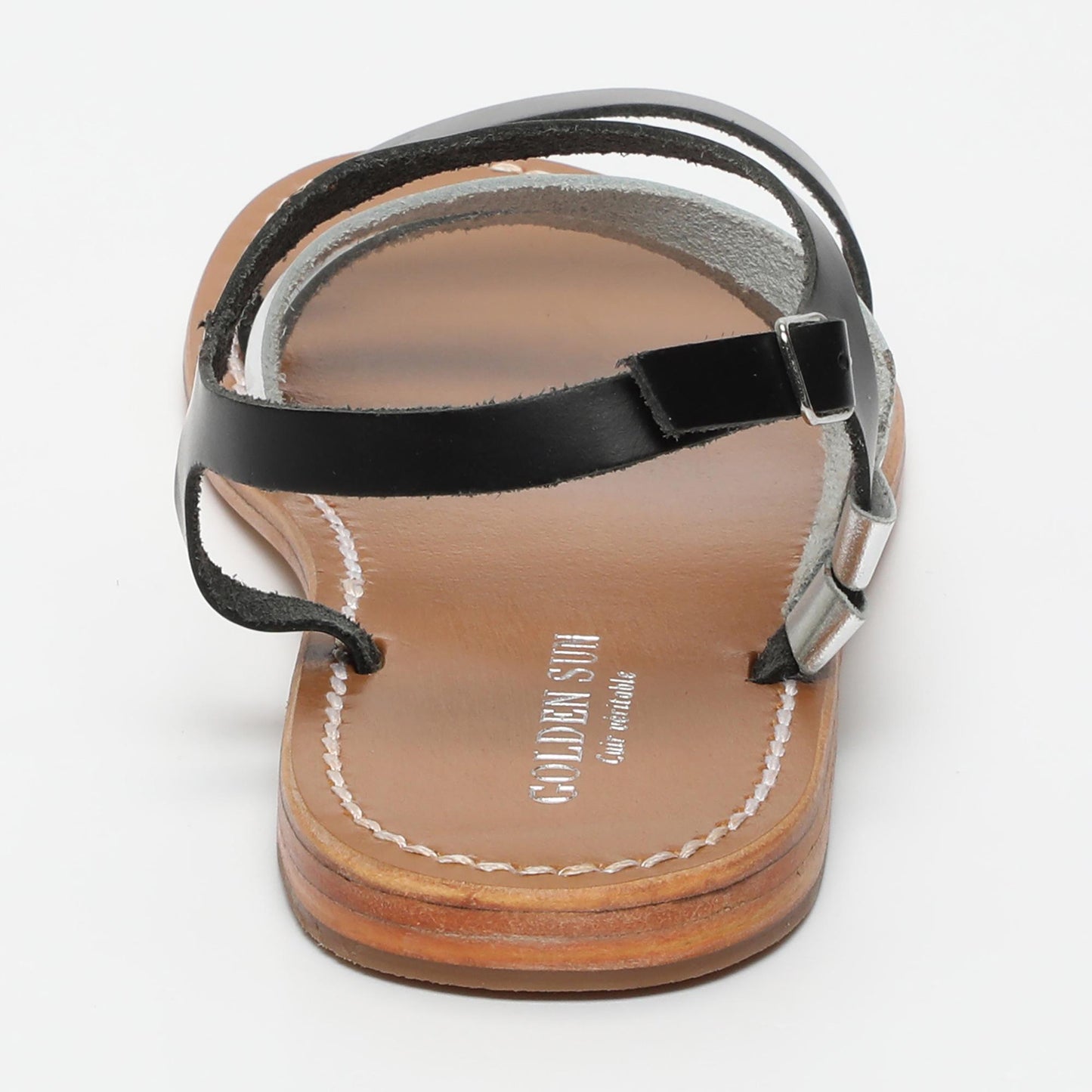 ADDISON sandales en cuir black + silver