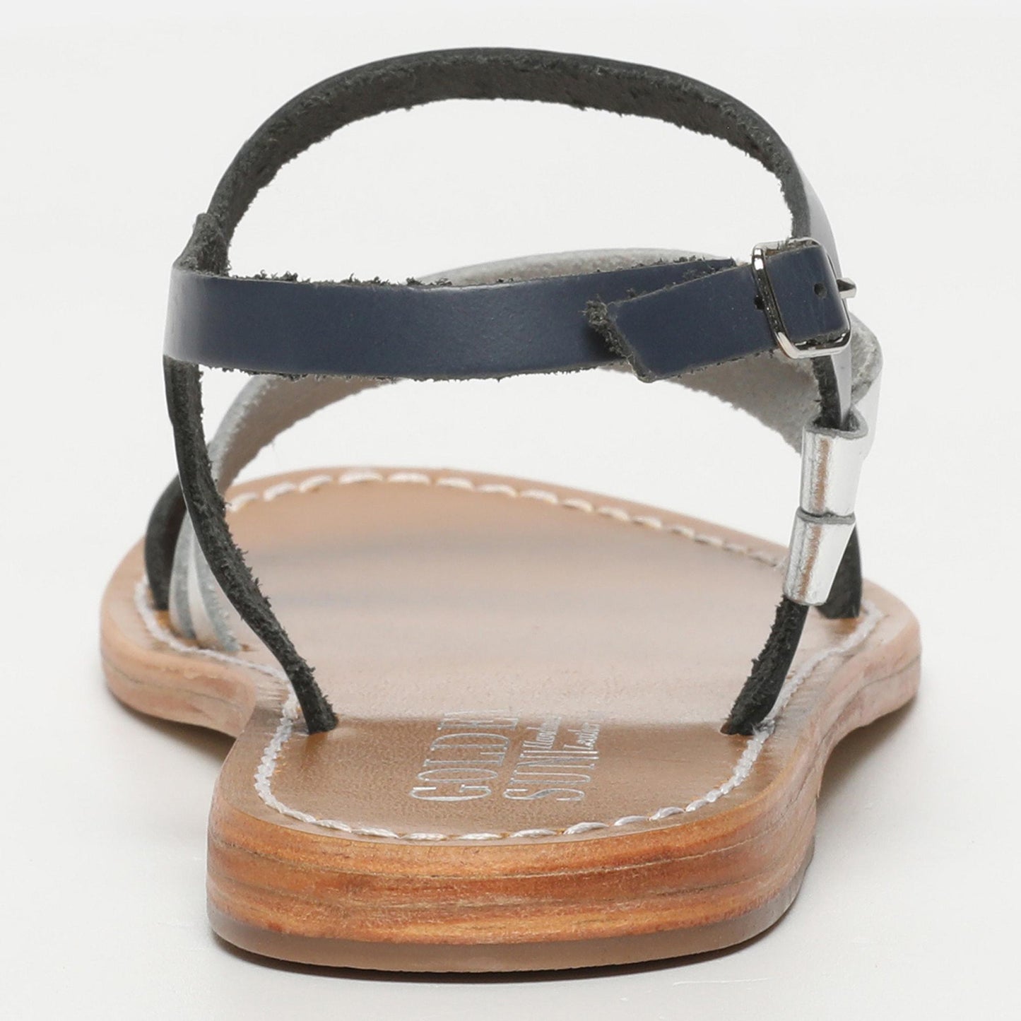 ADDISON sandales en cuir navy + silver