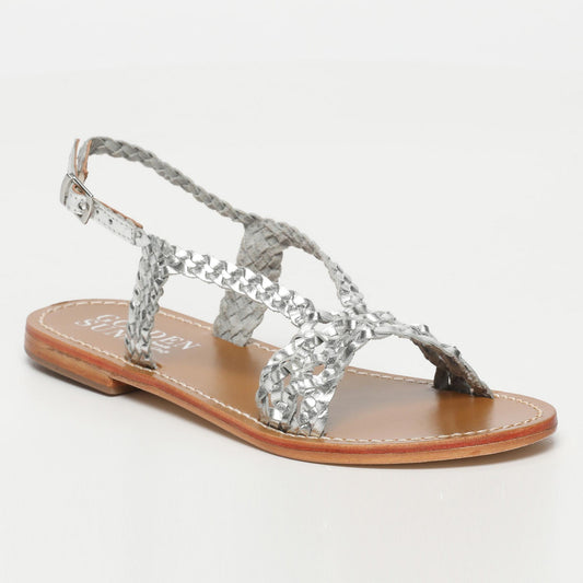 ADILA sandales en cuir silver