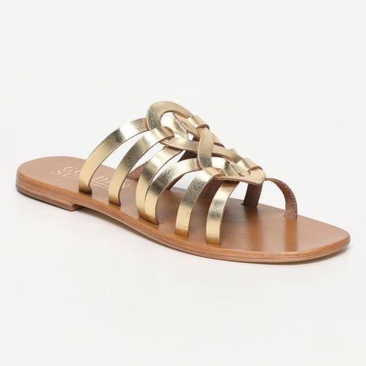 AGUEDA sandales en cuir dark gold