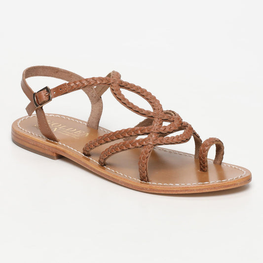 ALVIADA sandales en cuir camel