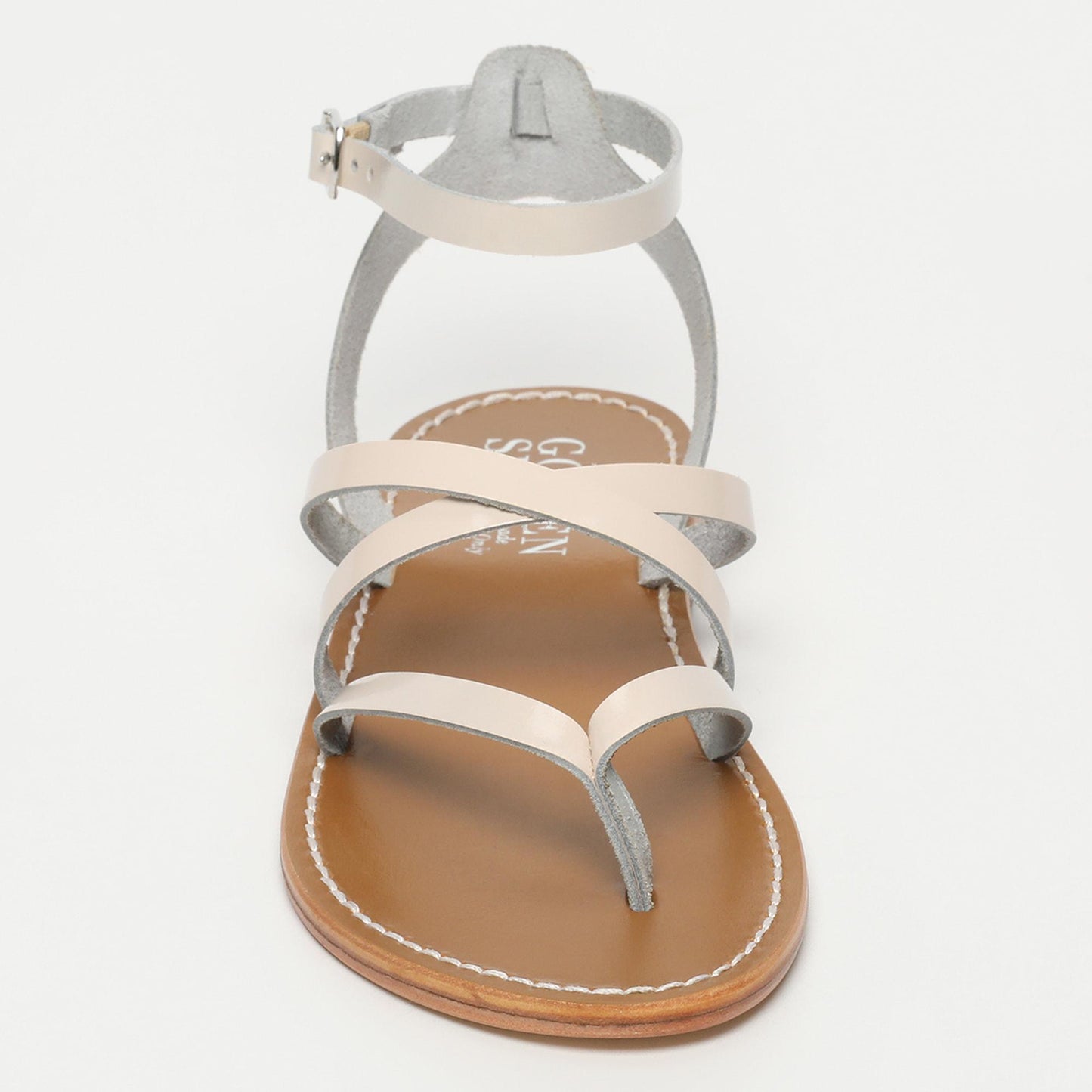 ANONA sandales en cuir light pink patent