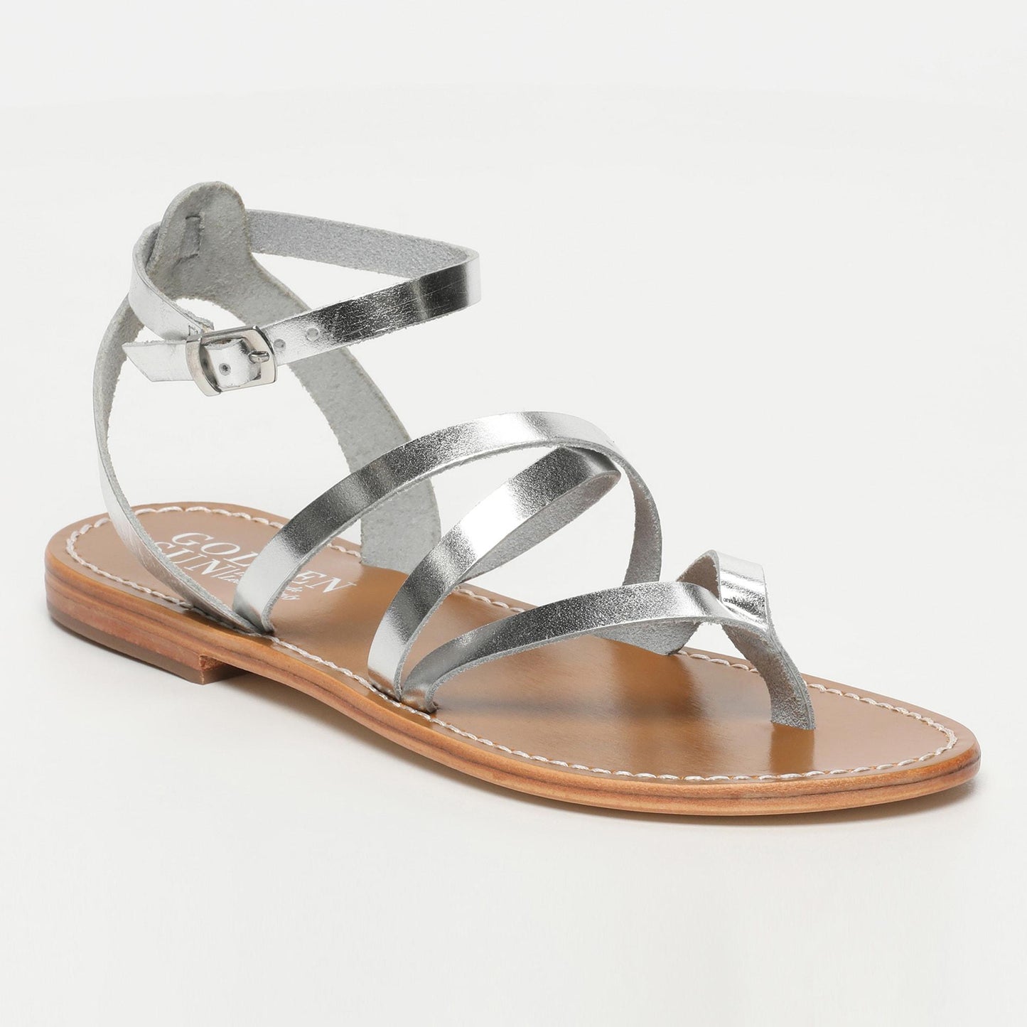 ANONA sandales en cuir silver