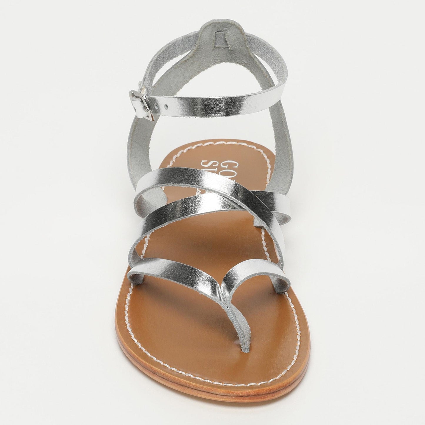 ANONA sandales en cuir silver