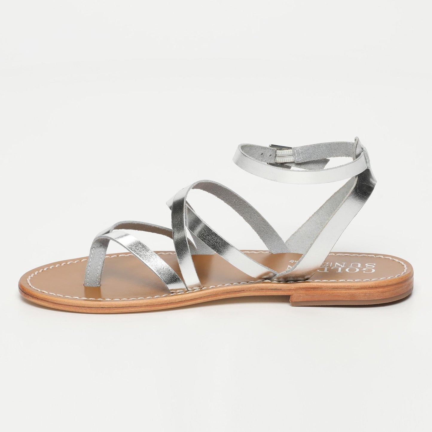 ANONA sandales en cuir silver