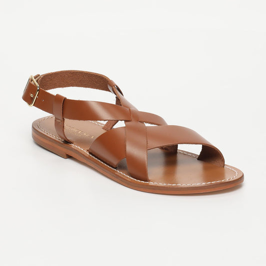 AUBREY sandales en cuir camel
