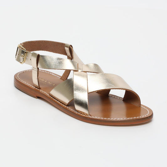 AUBREY sandales en cuir gold