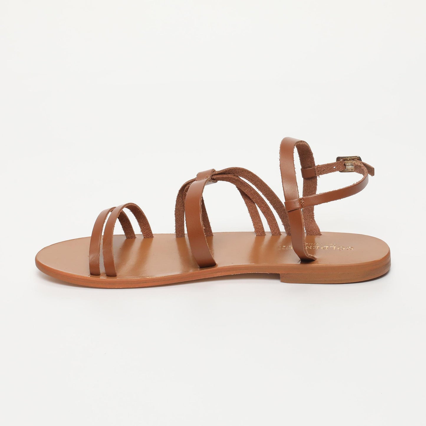 AUDREY sandales en cuir camel