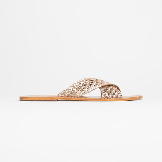 BAHARAK sandales en cuir gold